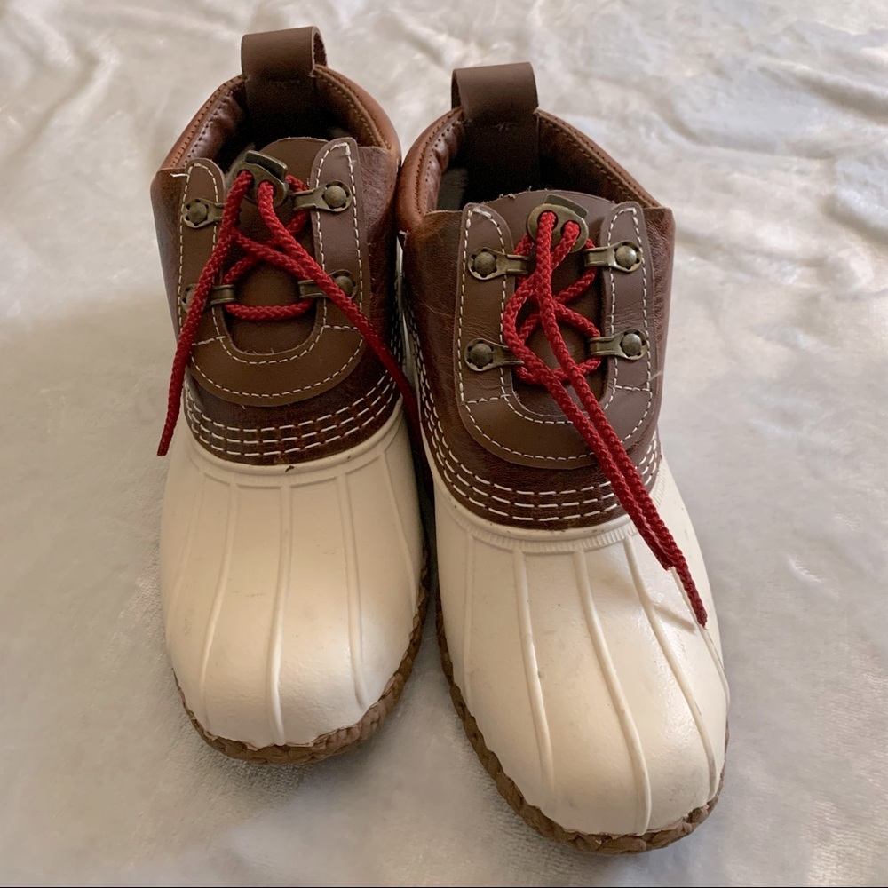 Limited edition low LL Bean duck boots, size 8